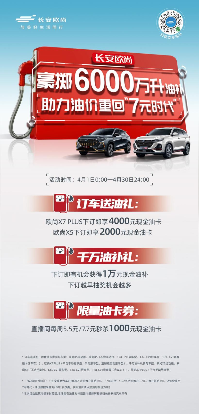 用户：最近油价有点贵；欧尚汽车：这2000块你先拿着